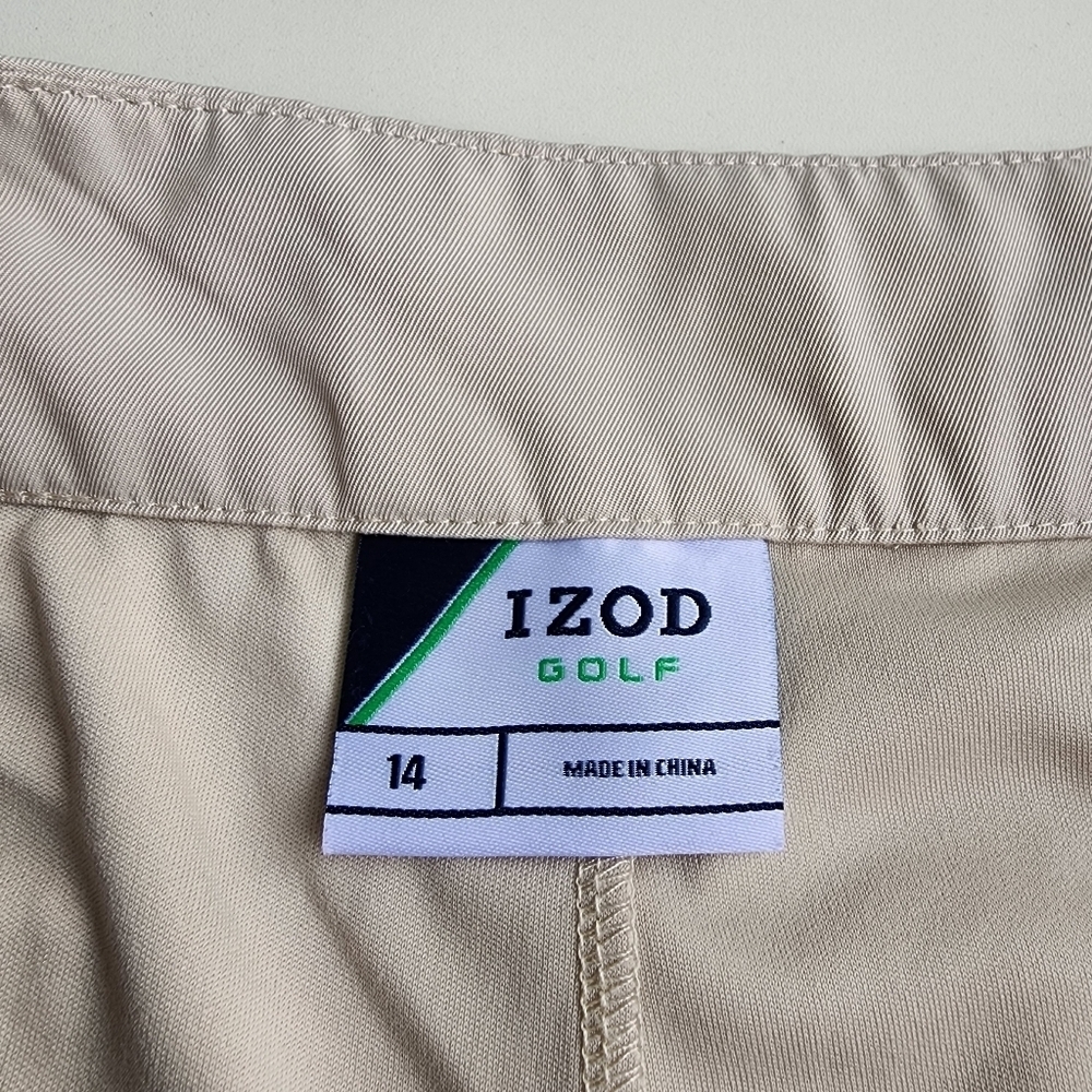 IZOD Golf Skort Women's Pull On Beige Mini Skirt Skort Athletic Golfing Sz 14 - Picture 8 of 11